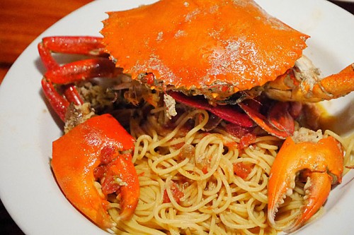 パラオのレストラン・The Fisherman Seafood BBQ & grill・マングローブクラブスパゲティ