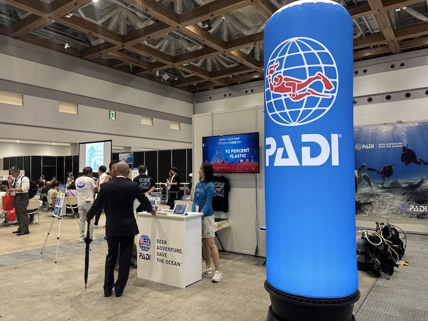 世界的なダイビング指導団体「PADI」も出展