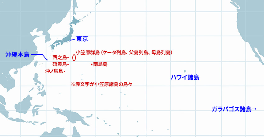 小笠原諸島の地図