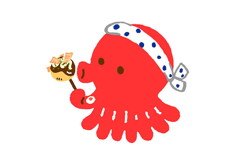 よく見かけるタコのイラスト