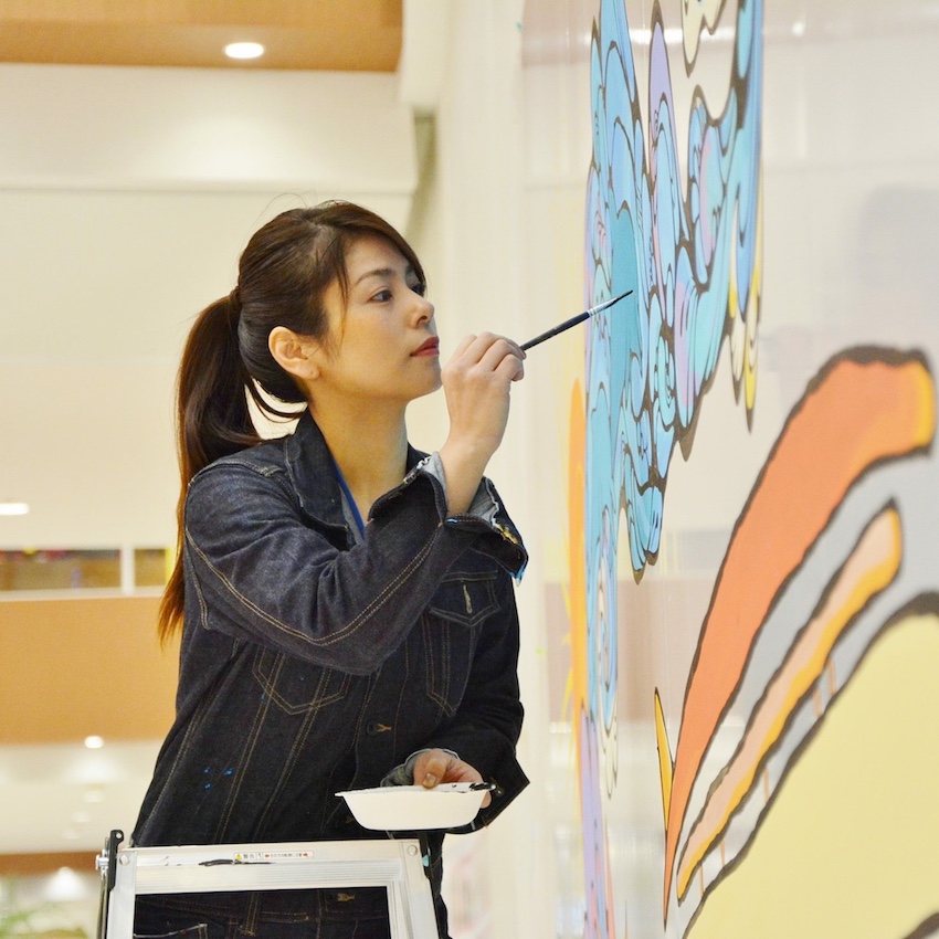 ライブペインティングの様子 